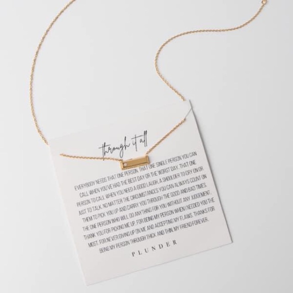 NEW ✨ Gold Bar Necklace with Card - Picture 3 of 4